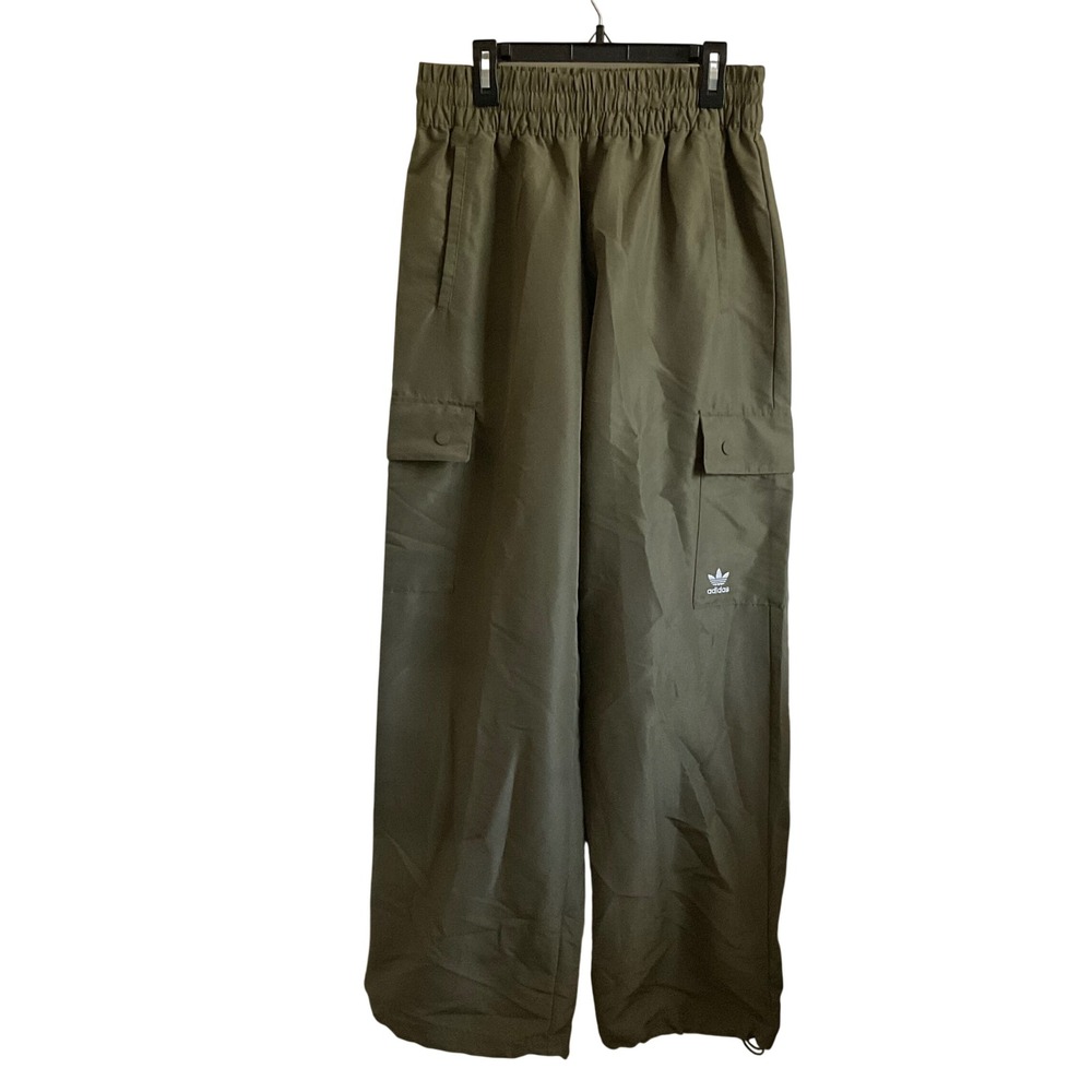 Adidas Women's Wide Leg Green Cargo Pants - Size Small - Streetwear Athleisure - Picture 1 of 9